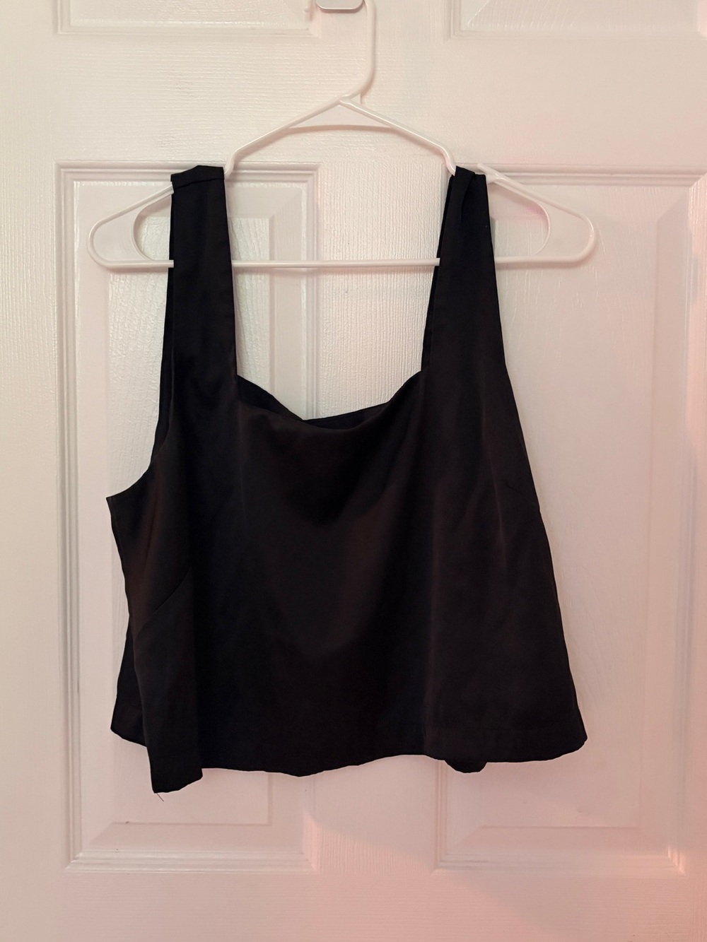 Abercrombie & Fitch Black Sleeveless Square-Neck Crop Top